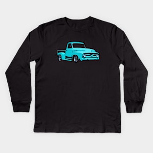 1955 Ford F-100 - stylized Kids Long Sleeve T-Shirt